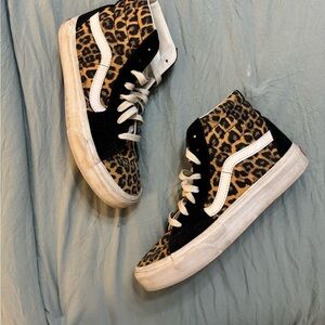 Vans Leopard Print High-Top Sneakers